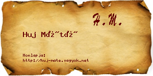 Huj Máté névjegykártya
